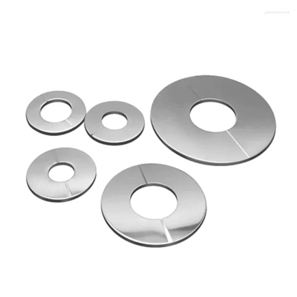 Torneiras de cozinha de aço inoxidável Split Round Escutcheon Plate Wall Flange Snap-on Torneira Decorativa Capa para banheiro