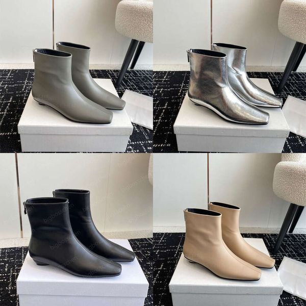 Toteme Designer Schuhe Damen Leder Designer Boots Luxus High Fight Boots Stiefel Martin Boots Biker Boots Knöchel Luxus Damen Stiefel Schwarze Nacktstiefel Kleidungsstiefel Fas Fas