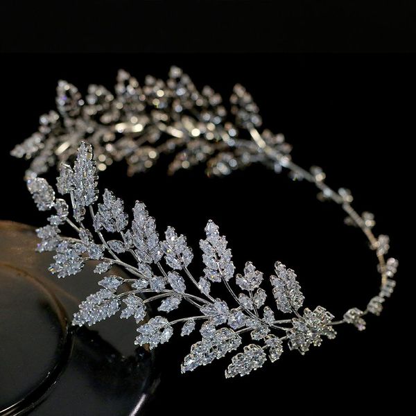 HairJewelry Capelli da donna alla moda con gioielli da sposa Tiara, fascia da sposa, fascia per capelli, corona in cristalli di zirconi