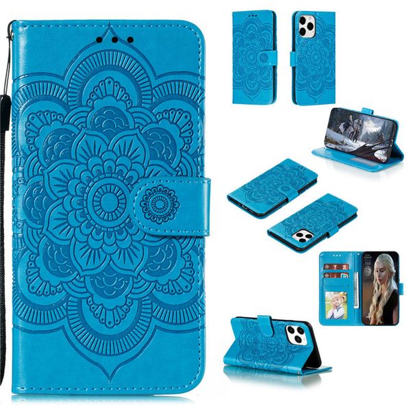 Mandala Emboss Wallet Cases Magnetische PU-Leder-Telefonabdeckung Vollständiger Schutz für iPhone 15 15 pro max 14 13 12 11 XR Samsung Note20 S23 Ultra A34 5G Motorola LG Google