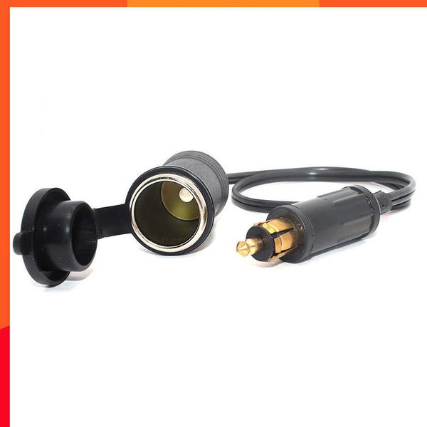 CAR NOVO 30cm Extend Powerlet Hella Din Male Plug para Adaptador de Setor de Cigarro padrão Adaptador macho Din Plug para motocicletas européias