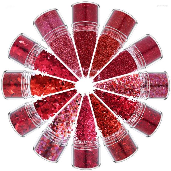 Nail Glitter Noel Pullar Farklı Boyutlar kırmızımsı koleksiyon tasarımları yıl manikür dekorasyon süsleri