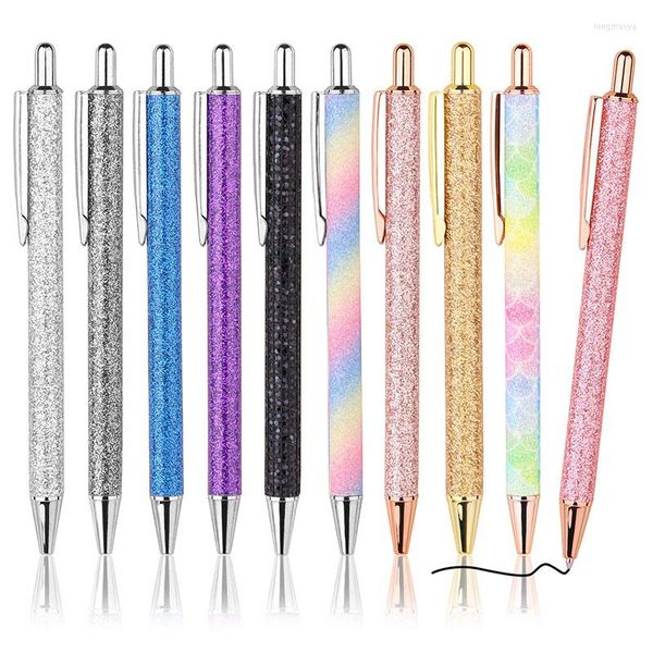 500pcs Beyin Nefes Pens Rahat Yazma Metal Geri Çekilebilir Güzel Gazetecilik Siyah Mürekkep 1.0 Mm Hediye Sevimli