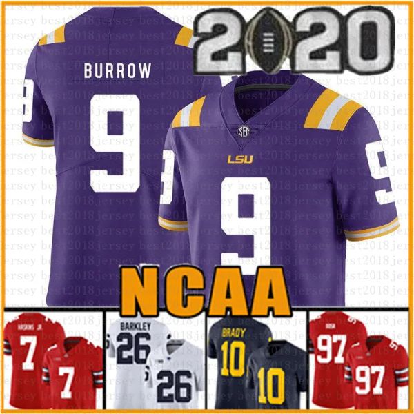 College Joe Burrow LSU Tigers Trikot Clemson 16 Trevor Lawrence 9 Travis Etienne Jr. NCAA American Football Trikots Julio Jones Tom Brady