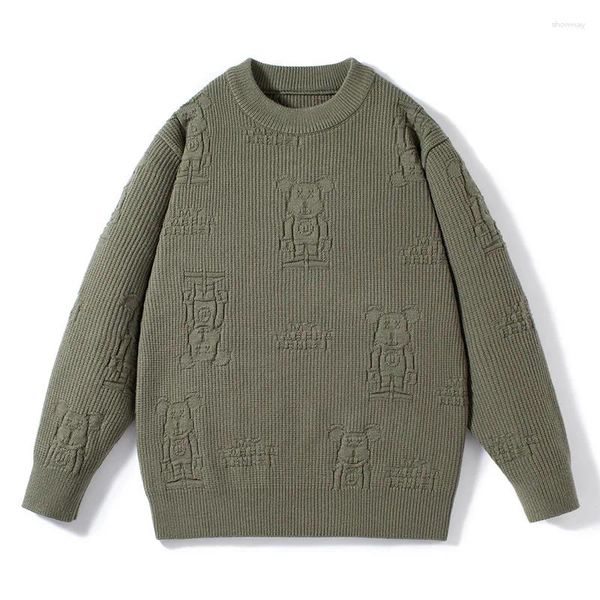 Männer Pullover 2023 Mode Muster Gedruckt Männer Kleidung Dicke Wram Männliche Pullover High-End Tief Winter Luxus Kaschmir Pullover