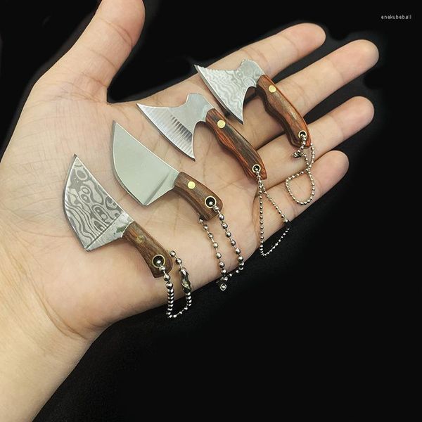 Portachiavi Punk Mini Knife Axe Portachiavi Portachiavi per donna Uomo Creativo Cool Acciaio inossidabile Utensili da cucina Borsa Car Airpods Box Accessori