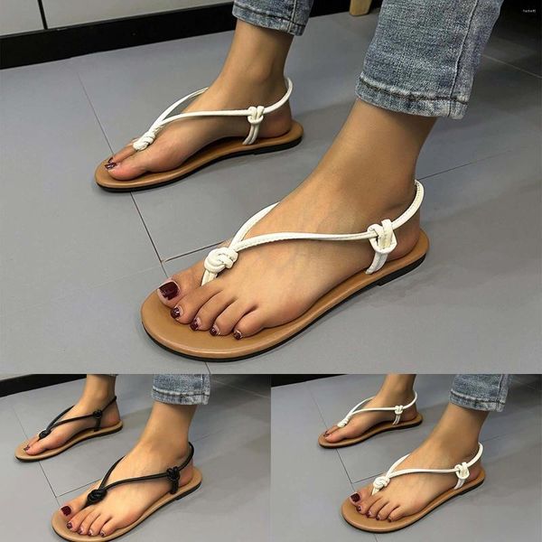 Sandalen Damen Strand Hohl Lässige Hausschuhe Flache Schuhe Retro Strass Für Frauen Clog Schnalle