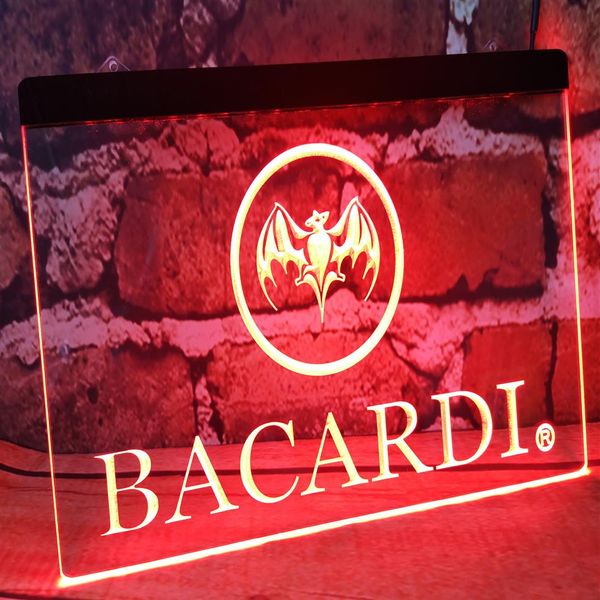 Bacardi Banner Flag Bierbar Pub Club 3D-Schilder LED-Neonlichtschild MAN CAVE Home Decor Shop crafts2402