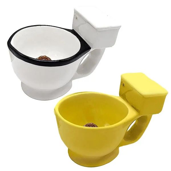 Tazze 300ml Novità Tazza da caffè Toilette creativa Tazza in ceramica Caffè Tè Latte Tazza da gelato Tazza da acqua Divertenti regali di Natale per gli amici 231124