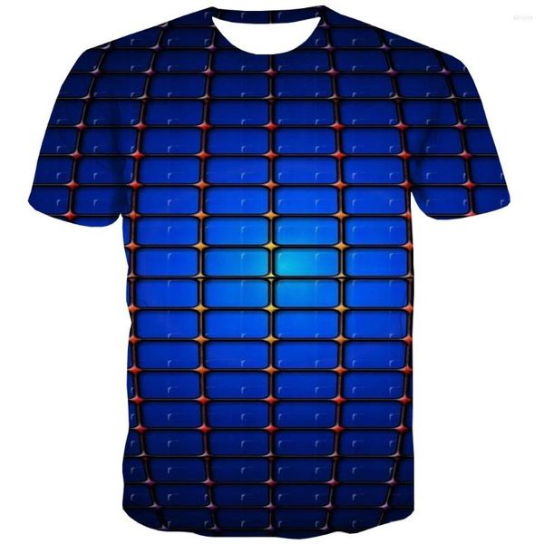 Magliette da uomo Maglietta grafica UNEY Magliette 3D Paint Maglietta quadrata taglia USA Maglietta uomo/donna Girocollo a reticolo Tops La