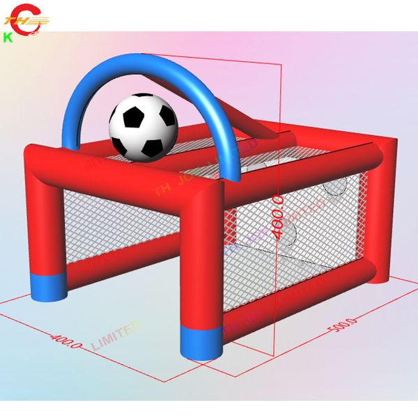 Attività all'aperto della nave libera 5x4x4mH gioco di carnevale di tiro di calcio gonfiabile commerciale della porta di calcio da vendere