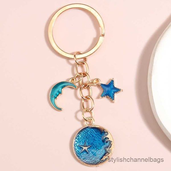 4pcs Anahtar Emaye Anahtar Keychain Bulut Anahtar Yüzük Yıldızlı Gökyüzü Anahtar Zincirleri Hadi Hediyeleri Kadınlar Erkekler El Yapımı Takı