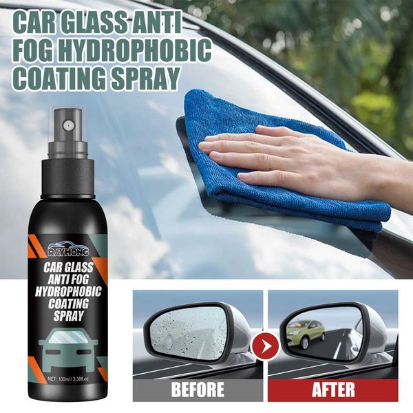 Spray repelente de água anti-chuva, revestimento para vidro de carro, hidrofóbico, anti-chuva, líquido, máscara de espelho, kit de polimento automático