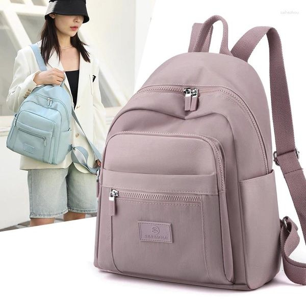 Sacos escolares Moda Tecido Feminino Mochila de Alta Qualidade Nylon Mulheres Viajam Grande Capacidade Multi-bolsos Mochilas de Compras