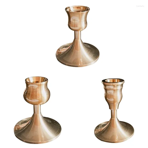 Mum Tutucular Bronz Vintage Candlestick Farmhouse Dekor Ev Düğün Partisi Yıldönümü Festivali Şamelabra Stand