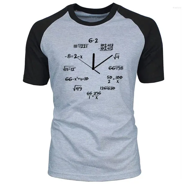 T-shirt da uomo Orologio matematico Stampa Camicia da uomo divertente Maglietta casual in cotone a maniche corte O-Collo T-shirt estiva fresca T-shirt da uomo Taglia EU