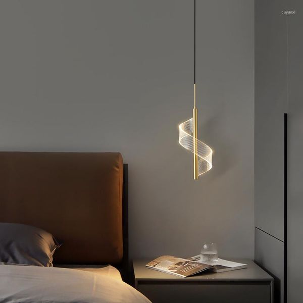 Lâmpadas pendentes Luzes LED nórdicas Lâmpadas de iluminação interna para a sala de estar de cabeceira em casa Mesas de jantar Luz moderna
