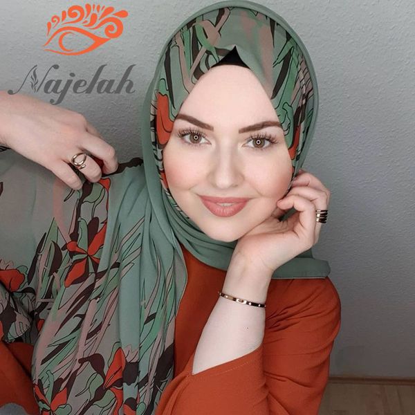 Hijabs Исламская шифоновая мода Long Hijab abaya hijabs для женщины Абаяс Джерси Шарф Мусульманское платье Женщины Турбаны Турбан Мгновенный Шаль 230426