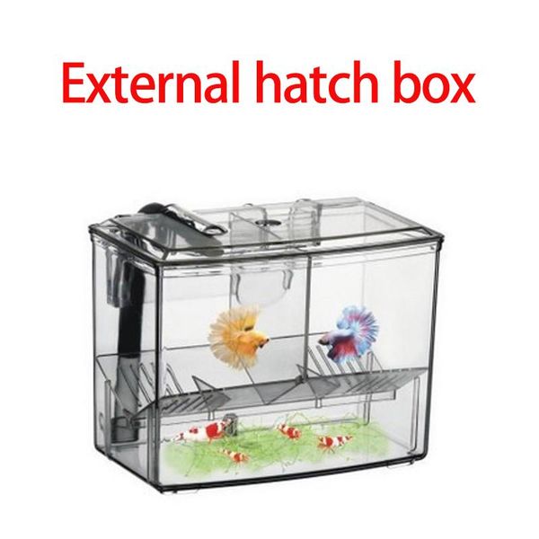Tanques caixa de reprodução arcílica caixa de separação de escotilha de peixes do bebê aquário pequeno peixe doente bomba de ar melhorar pendurar na caixa de reprodução