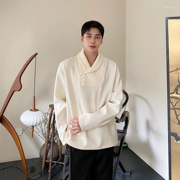 Felpe con cappuccio da uomo 2023 inverno stile coreano fibbia personalizzata felpa di lana da uomo casual copertura allentata caldo addensato per M-XL