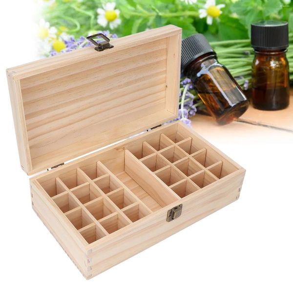 Коробки для хранения, коробка для эфирного масла, 24 сетки, многофункциональный деревянный держатель для косметики, лака для ногтей, подарок