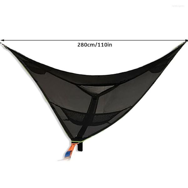 Campingmöbel Nylon-Hängematte mit Baumgurten Outdoor-Camping Tragbares Schaukelbett Terrasse Hinterhof Kinder Erwachsene Faltbares Zubehör