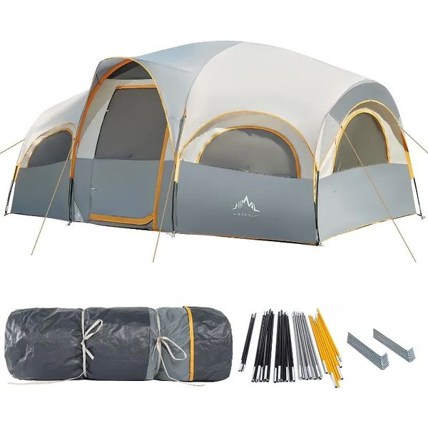 Tendas e abrigos GoHimal Tenda para 8 pessoas para camping à prova d'água à prova de vento para família com cortina dividida Rainfly Design Privacy Spa 231124