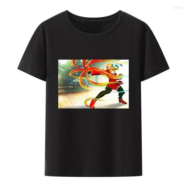 Herren T-Shirts Street Fighters Charakter Kanzuki Karin Baumwolle Y2k T-Shirts Spiel Cartoon Style T-Shirt Herren Neuheit Kurzarm Roupas