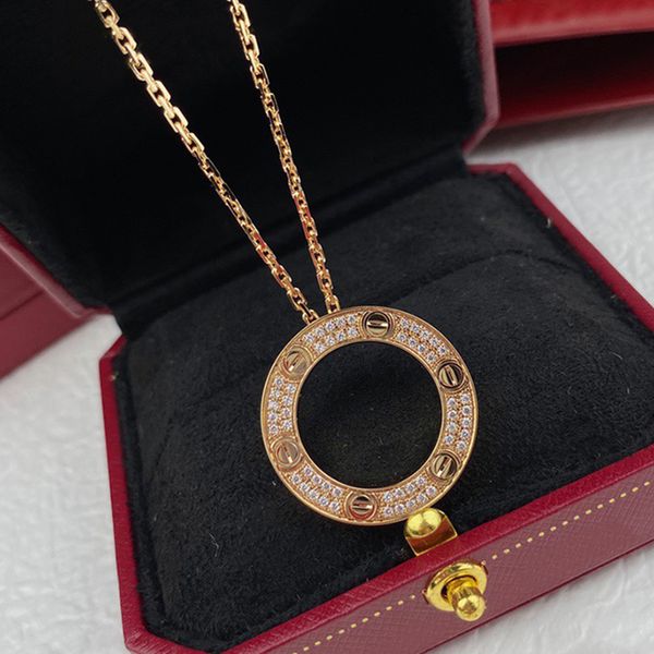 Ecklace für Frauen Designer Diamant Gold plattiert 18k T0p Qualität höchster Zähler Fortgeschrittene Materialien Kristall Europäische Größe Schmuck mit Box 011