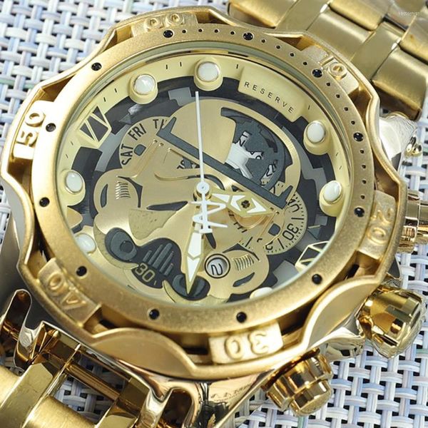 Relógios de pulso top original invencível relógios homens invicto 18k ouro grande dial Invicto Creative Watch Aço inoxidável Colck Relogio Masculino