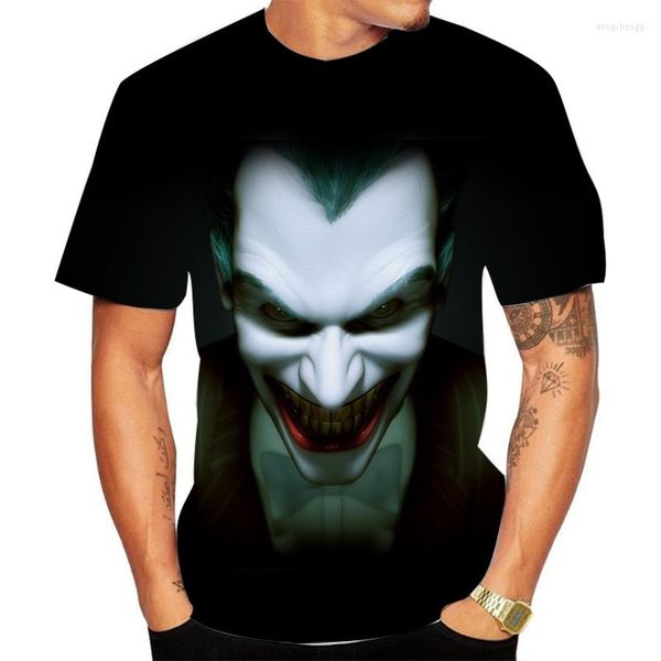 Camisetas masculinas 2023 palhaço de moda 3d Camiseta estampada Face Diversão de manga curta e top xxs-6xl direto