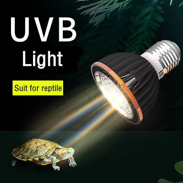 Aydınlatma UVA+UVB 5.0/10.0 Tam Spektrum Sürüngen Güneş lambası LED UV lambası Sürüngen ve Amfibi Sürüngen Aksesuarları için Isı Basking Lamba Ampulü