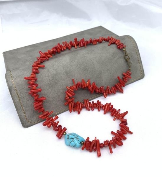 Catene Prodotti all'ingrosso 2023 Fashion Boemia Dichiarazione Manuale Gioielli Female Red Coral Collana
