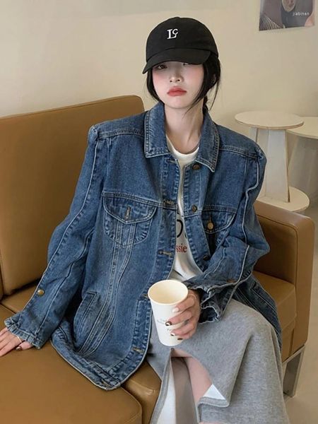 Женские куртки, осенне-зимние классические джинсовые куртки из Гонконга, женские корейские однобортные топы с дизайном BFstyle, универсальные повседневные топы