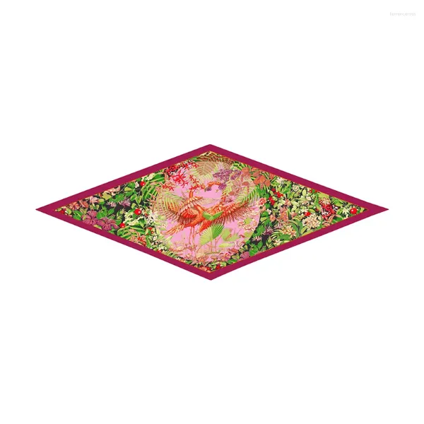 Sciarpe Sciarpa di diamanti Uccelli della foresta Stampa di marca Avvolge in seta Donna Bandana di lusso Fascia per capelli Lady Hijab Foulard Fazzoletto da collo Scialli