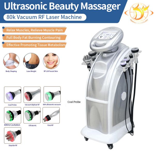 2023 8 em 1 Ultrasonic 80k Cavitação Slimming Face e Moldura do corpo Lipoaspiração a vácuo DDDS Instrumento de elevação de massagem Roller199