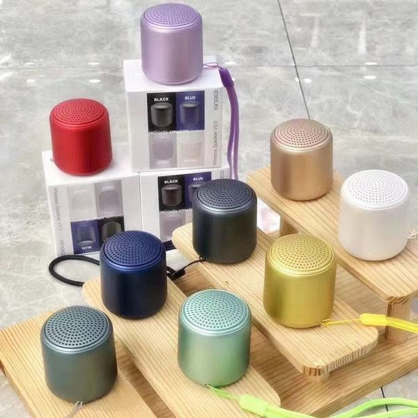 Novo Little Fun Divery Macaron Bluetooth Small Speaker Creative Mini portátil redonda som de aço de aço pequeno som
