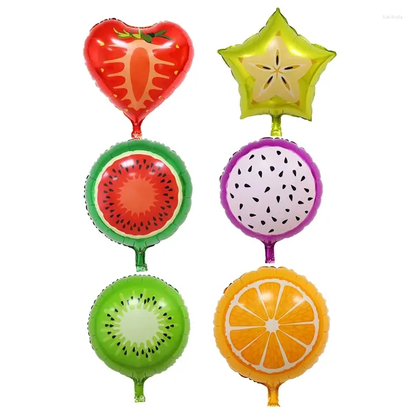 Decorazione per feste Palloncino per frutta da 18 pollici Giocattolo per bambini Cartoon Idrogeno Anguria Pitaya Arancione Compleanno