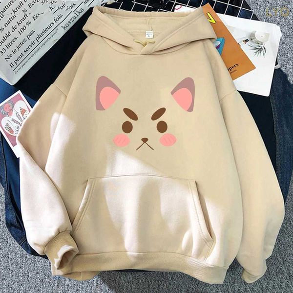 Felpa con cappuccio da donna con felpe da donna kawaii ape e cucciolo con cappuccio da cappuccio da donna cartone animato fumetti di stampa divertenti unisex harajuku pullover coreano plus size felpa