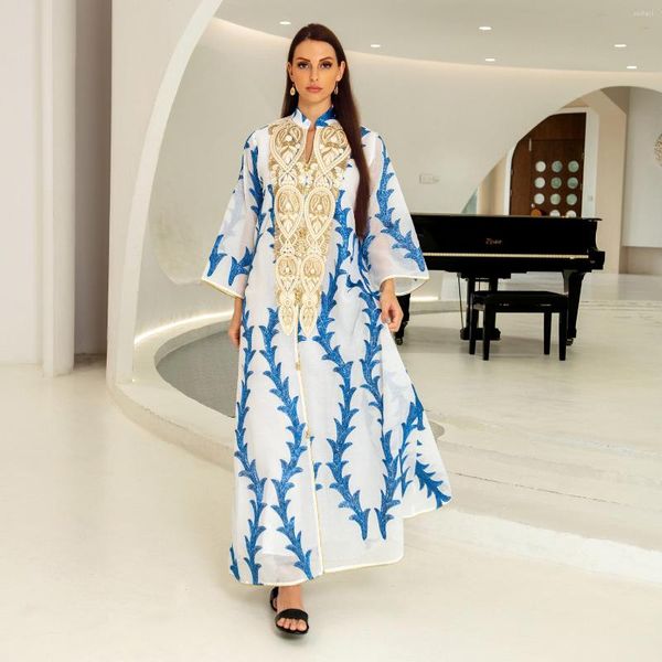 Abbigliamento etnico Ramadan Dubai Abaya per le donne Ricamo Caftano Abito femminile Turchia Abiti Eid Islam Signore Morroco Caftano Jalabiya