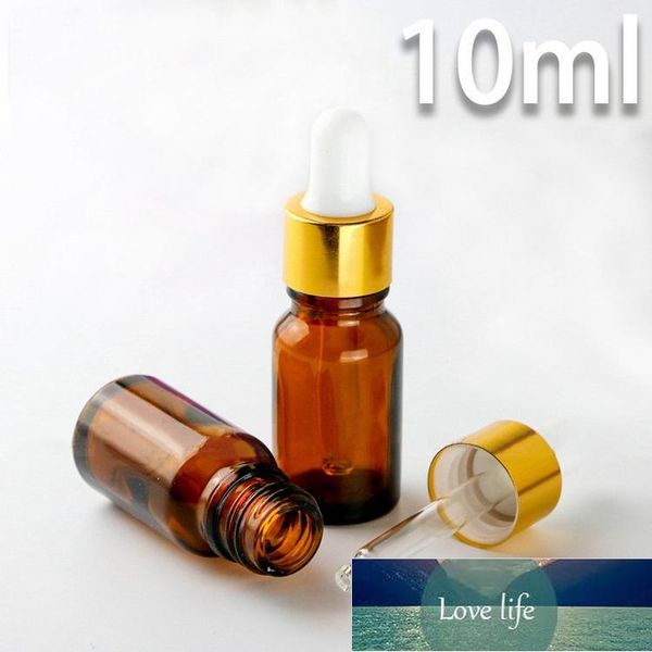 Klasik 10ml Amber Cam Esansiyel Yağ Pipet Şişeleri Sıvı Reaktif Dağıtım Şişeleri Parfümler Şişeler 768 PCS Toptan Ücretsiz Kargo