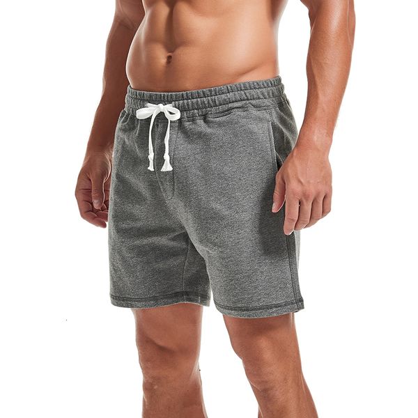 Shorts masculinos shorts masculinos de alta qualidade de algodão esportivo shorts fitness homens que executam shorts de treino de ginástica mola machos machos rosa casual suor 230426