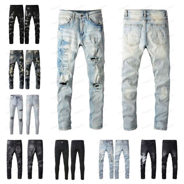 Slim Mens miris Biker amirlies amr am amrilied Womens Ripped Jeans Straight Distressed Designer Denim For Men s Print Army Fashion Ma 1765 irlie rilied r Fahion