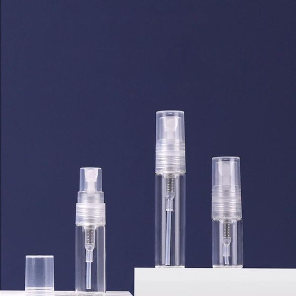 2 ml 3 ml 5 ml transparente Mini-Sprühflasche, leer, klar, nachfüllbar, Reise-Parfüm-Zerstäuber, tragbare Glasfläschchen Lxrxp