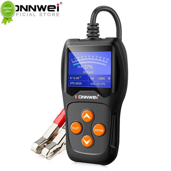 Connwei KW600 CAR Battery Tester 12V Цифровой цветовой экран Анализатор аккумулятора от 100 до 2000 CCA Cranking Charging Diagnostic