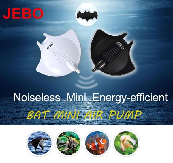 Zubehör JEBO Fledermaus-Luftpumpe Nano zum Aufhängen, leise, 220 V ~ 240 V, mit Luftschlauch, Luftstein, Aquarium, Wasserpflanzentank, Schwarz/Weiß, Q2210