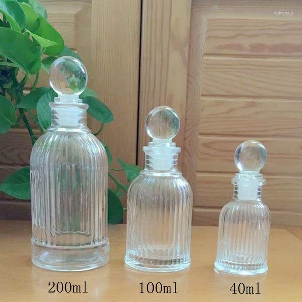 Vorratsflaschen 5pcs/lot 40ml/100ml/200ml Aroma Diffusor Duft Vertikalstreifen Glasflasche Lufterfrischer Zubehör