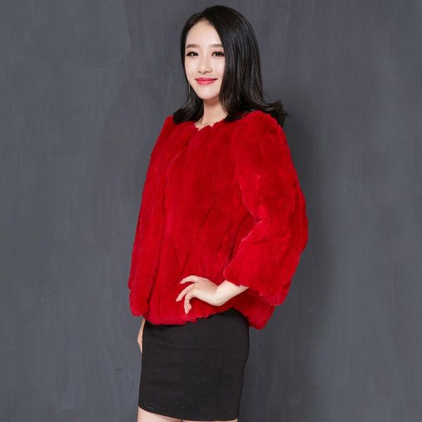 Fur Womens Short Lose Kaninchenfell Outwear weibliche koreanische Stilmänner Damen Modische Wintermantel Frauen 16 Farben Y07
