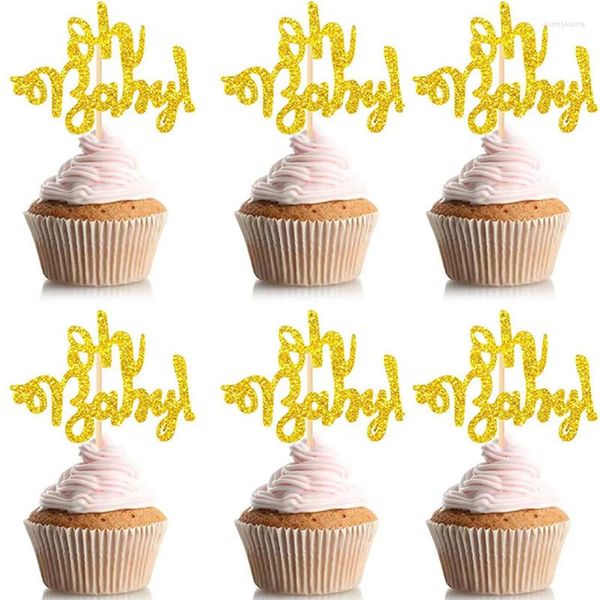 Forniture festive 10/12pcs Glitter Happy Birthday Cake Topper per Baby Shower Dessert Cupcake Decor Bling Decoration