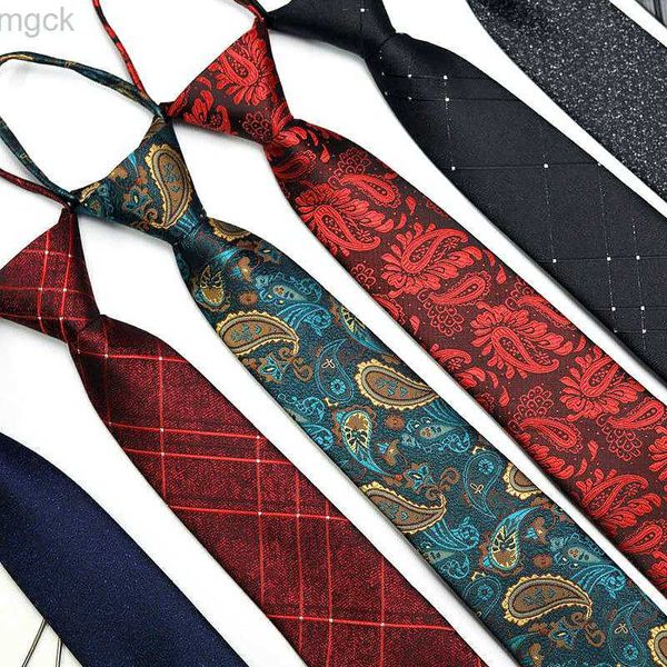 Cravatte Nuovo vestito Business Cravatta con cerniera per uomo 48 * 7 cm 1200 Pin Cravatta in poliestere di fascia alta Cravatta a fiori con griglia in tinta unita a righe